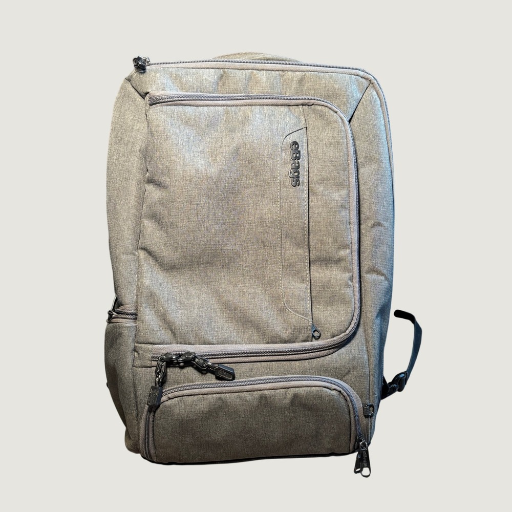 eBags Unisex Professional Slim Laptop Backpack Gray Tech Travel Bag Tech Utility